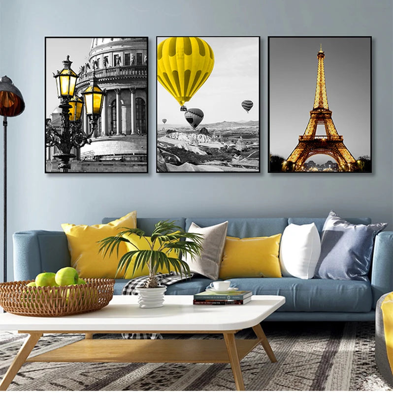 Nordic Canvas Wall Art Set - Landscape Black & White and Color Options