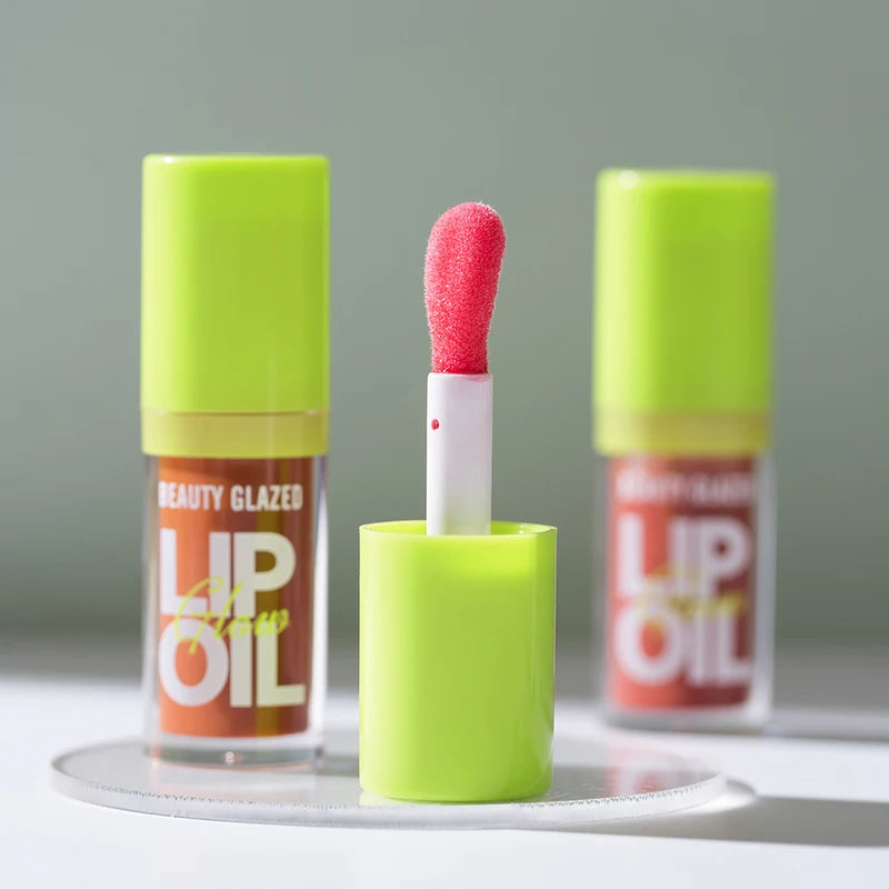 Colorful Moisturizing Lip Gloss Set - Pearlescent Nude Lip Stain with Natural Lip Oil for Valentine's Day