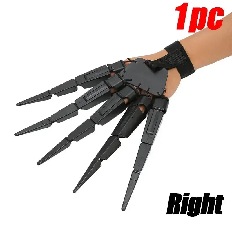 Halloween Articulated Skeleton Hand Prop Scary Fake Finger Gloves for Cosplay & Party Decor
