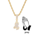 Men Women Hip Hop Cross Pendant Necklace with Zircon Tennis Chain - Trendy Bling Jewelry