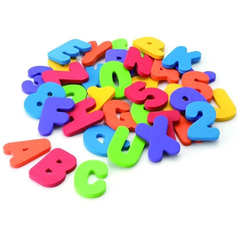 36pcs Alphanumeric Letter Bath Puzzle Toys for Kids - Educational Water Play Set