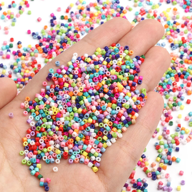 2000pcs Colorful Glass Seed Beads for Jewelry Making - 2mm & 5mm Variants