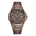 Vintage Men Quartz Watch Auto Calendar Stainless Steel Strap Analog Wristwatch