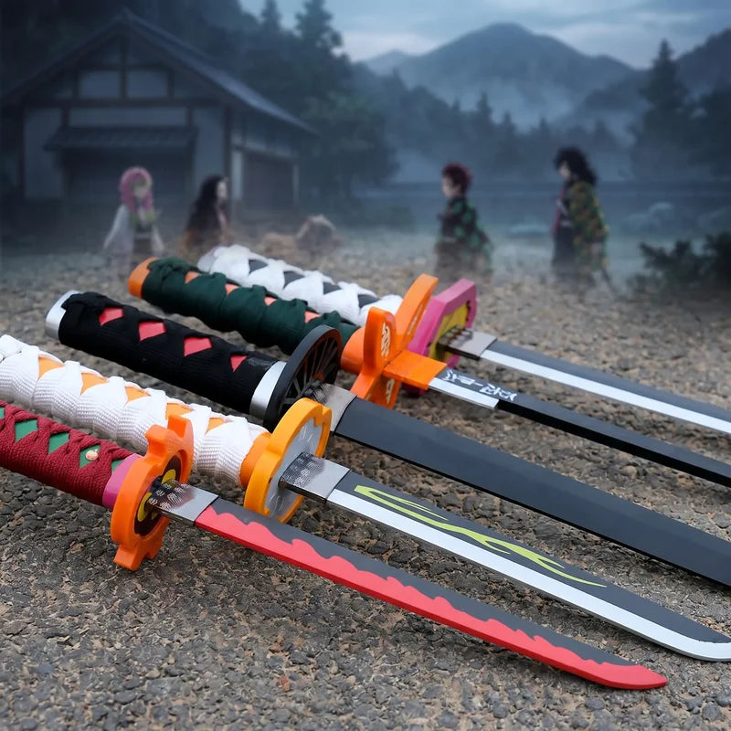 Demon Slayer Katana Prop Sword for Cosplay & Display - Unsharpened Samurai Sword