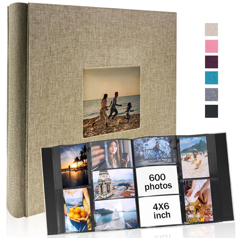 Linen Photo Album 4x6 with 600 Pockets Horizontal & Vertical Storage