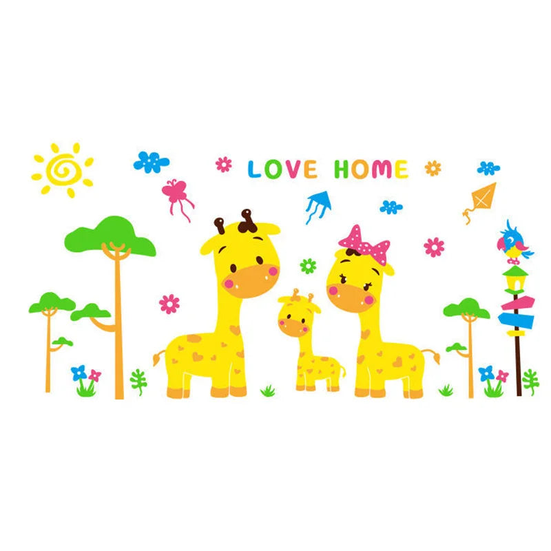 Cartoon Animal 3D Wall Decals for Kids' Classroom and Home Decor