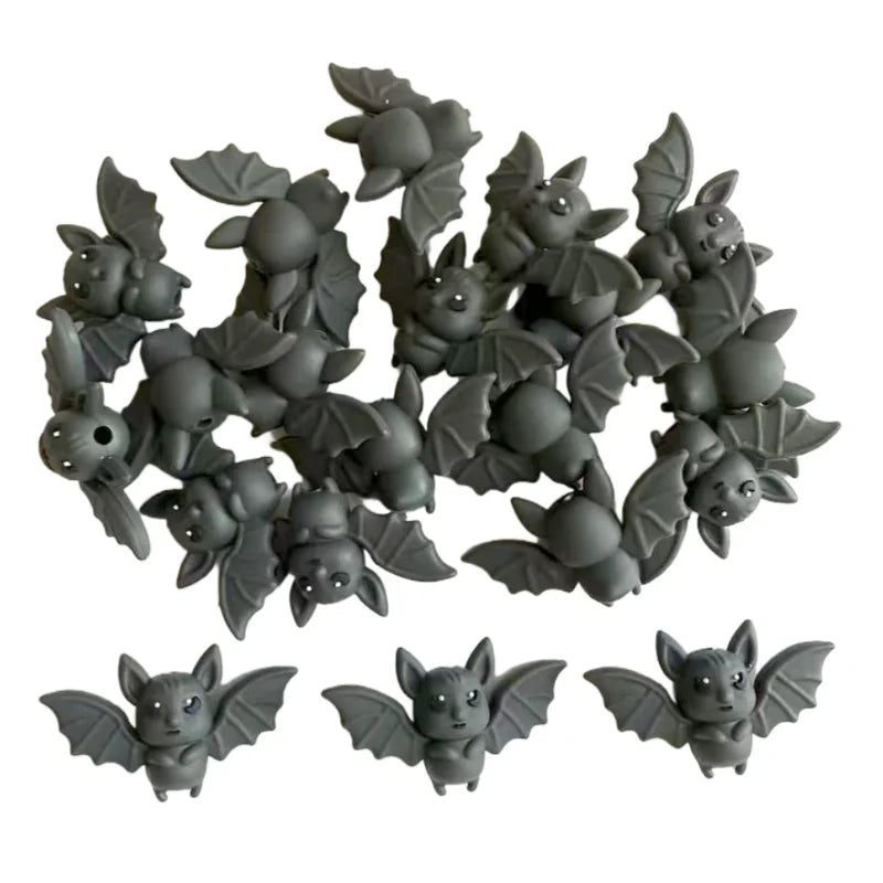Halloween Bat Bead Set - Silicone 3D Focal Theme for Jewelry & Crafts