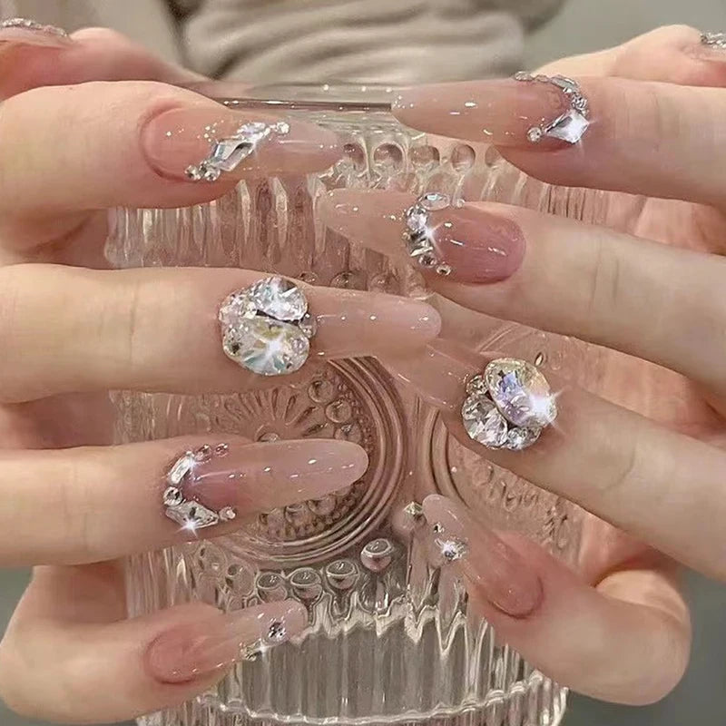 Mini Nail Art Rhinestone Decorations 12-Grid Dazzling Crystal Gems for Manicure