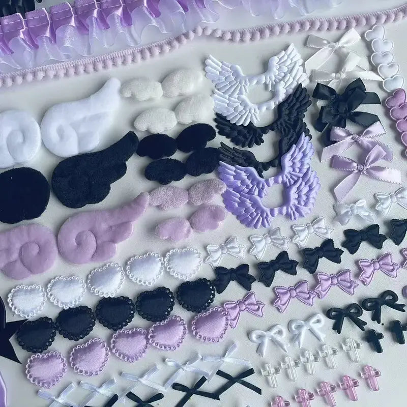 DIY Accessories Set with Pink Lace Material for Crafts and Handmade Projects