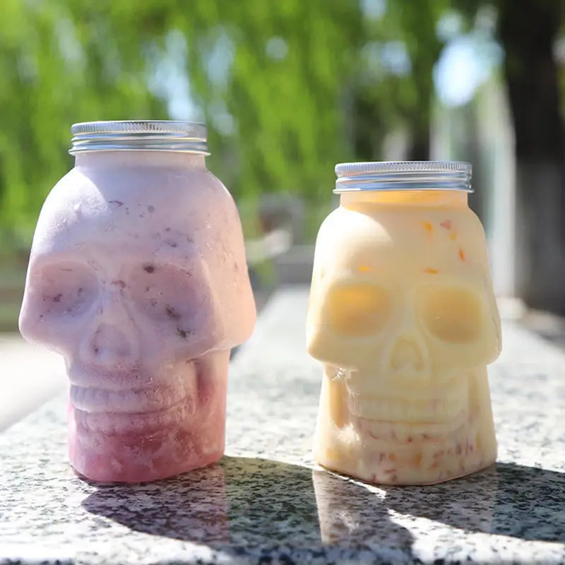 Gothic Skull Salt Container - Reusable 500ml/800ml Kitchen Decor with Lid