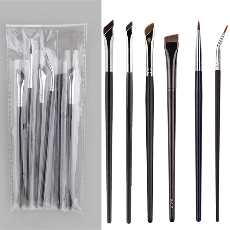 Thin Gel Eyeliner Makeup Brush Set - Flat Top & Concealer Tools, Multiple Colors