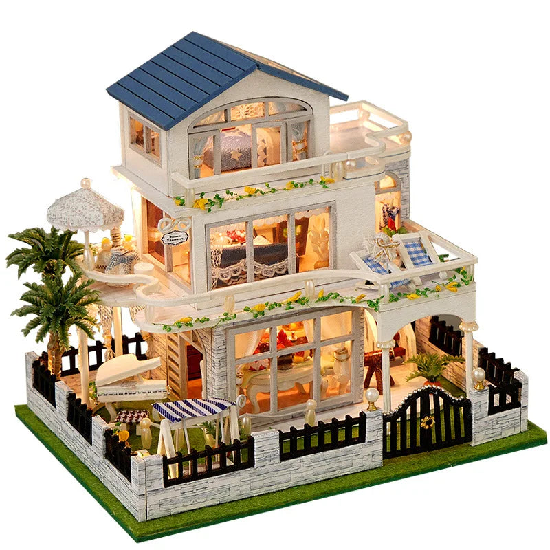 Mini Wooden Dollhouse Furniture Light Kit for DIY Crafting - Multiple Colors