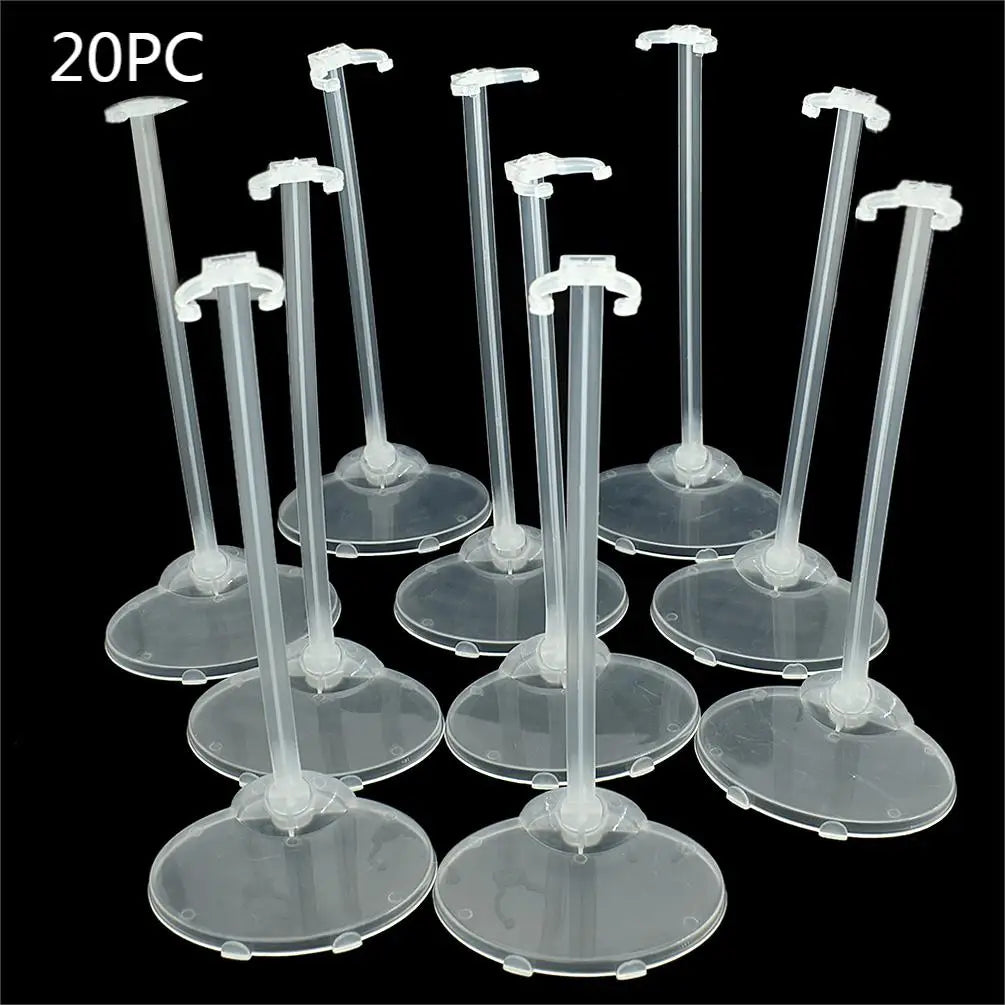 Clear Plastic Doll Support Stand Set for Toy Figures Display (10/20PCS)