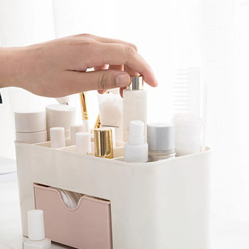Cosmetic Organizer Drawer Box with Compartments for Makeup & Nail Art Tools