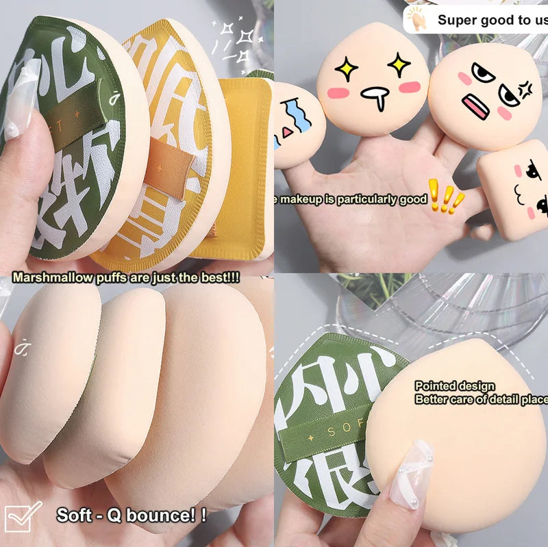 Ultra-Thick Makeup Sponge Puff Set for Foundation and Powder - Soft Face Cosmetic Tools