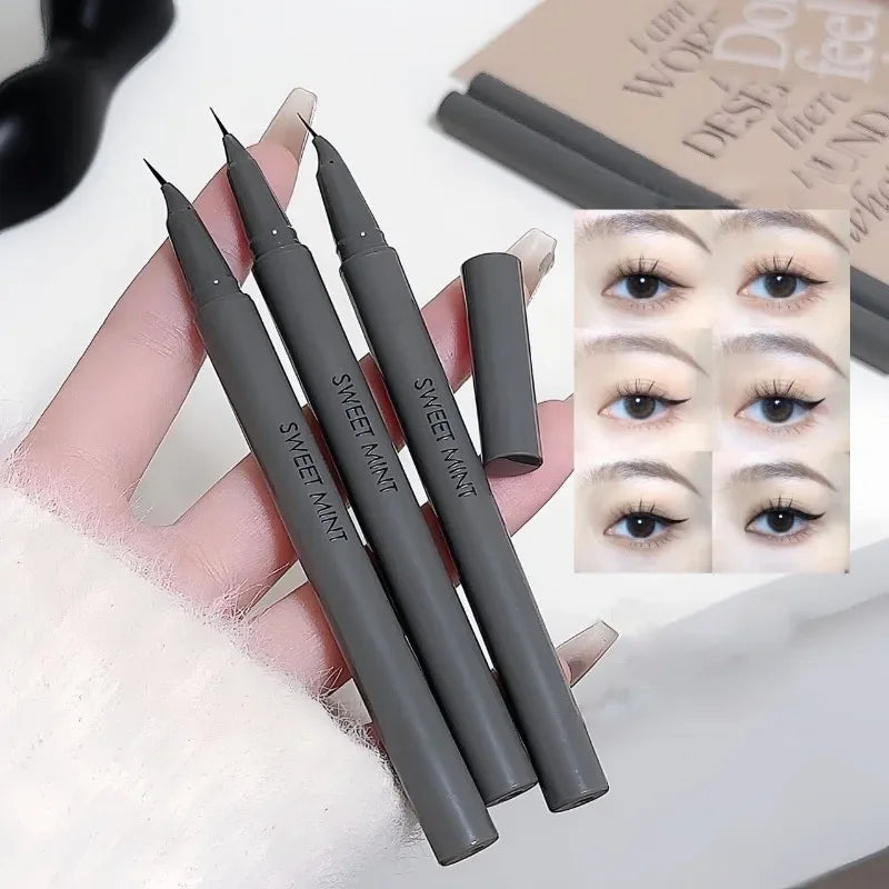 Waterproof Matte Liquid Eyeliner Pencil - Quick Dry, Long-Lasting, Black Brown