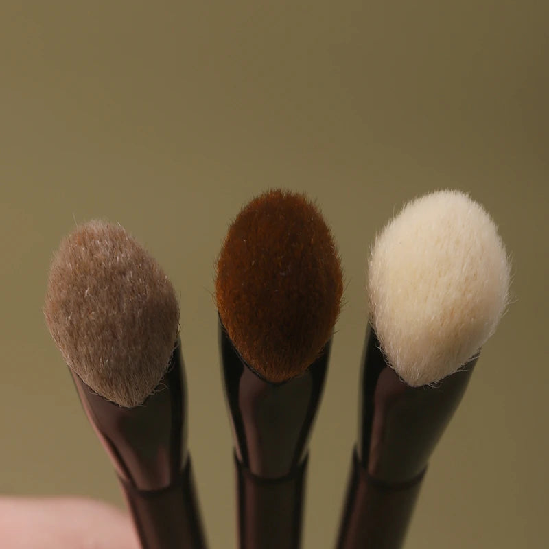 Professional Makeup Brushes - Angled Concealer Brush with Ebony Handle, Soft Goat & Weasel Hair