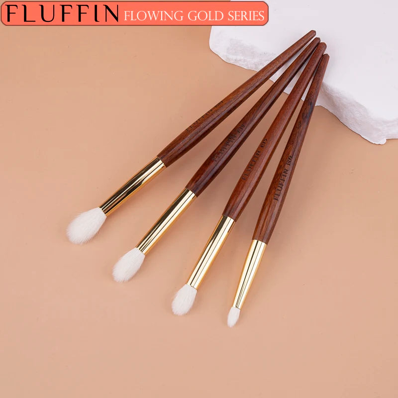 Eye Shadow Crease Brush - Goat Hair Blending Makeup Tool with Copper Rosewood Handle