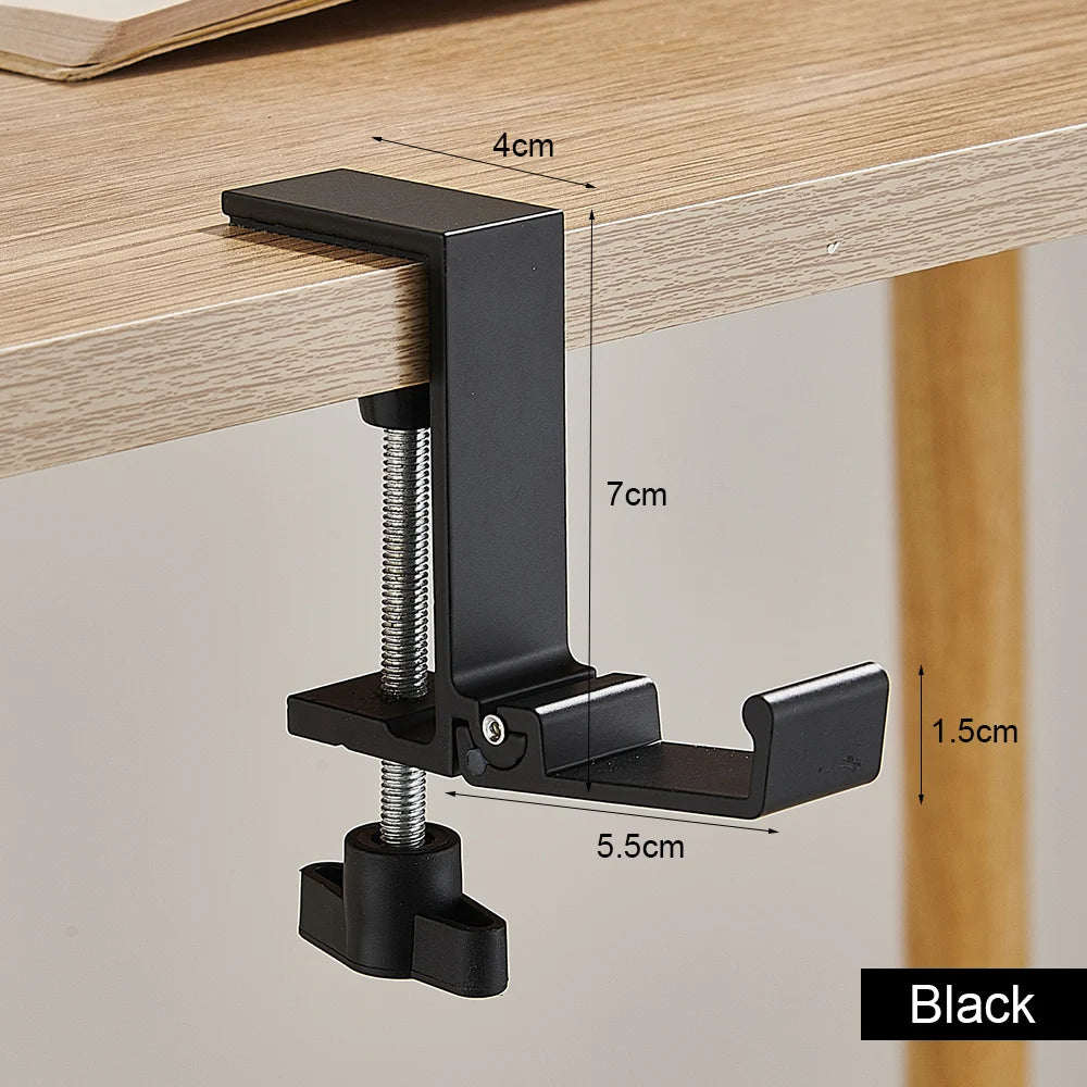 Adjustable Desk Edge Hook for Hanging Bags - Punch-Free, Foldable Multi-Functional Table Organizer