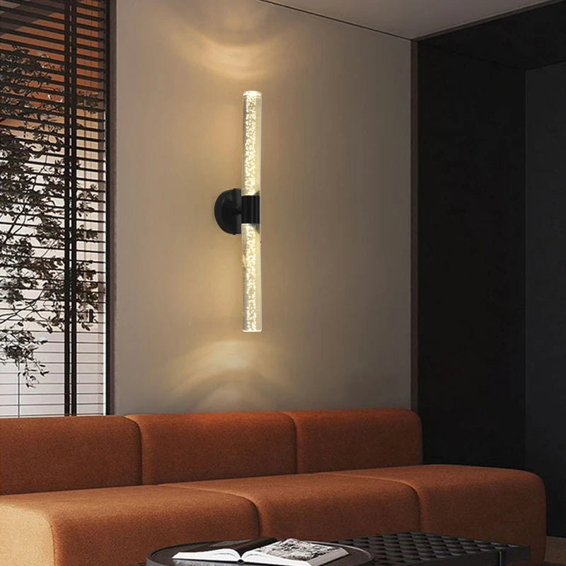 Modern Wall Lamp for Living Room & Bedroom - Nordic Style LED Wall Light with Copper & Acrylic Shade