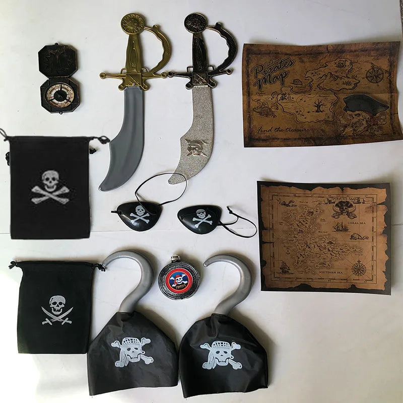 Kids Pirate Toy Set Props Costume Accessories Halloween Party Decorations