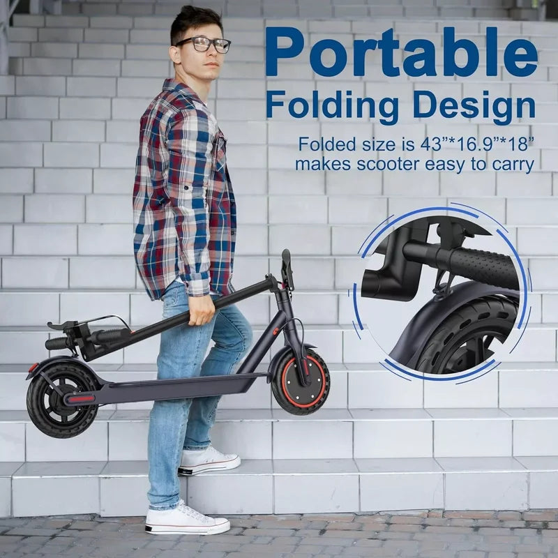 Electric Scooter 350W Max Speed 19MPH Foldable 8.5-Inch Solid Tires