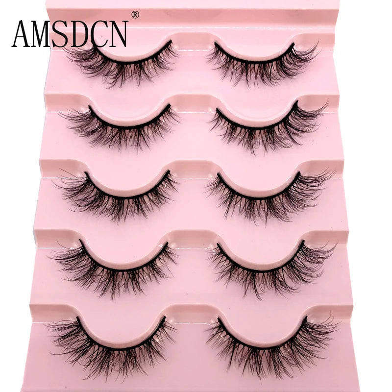 5 Pairs Fluffy 3D Mink False Eyelashes Makeup Kit for Natural Lash Extension