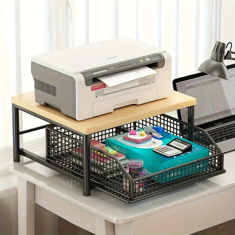 Vertical Microwave Stand with Drawer and Baking Rack - Multi-Function Kitchen Shelf