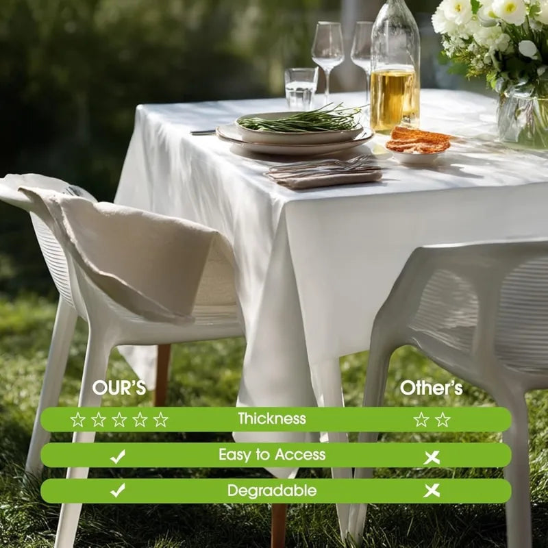 Disposable Plastic Rectangle Table Covers for Parties and Events, 10/5/2 Pack