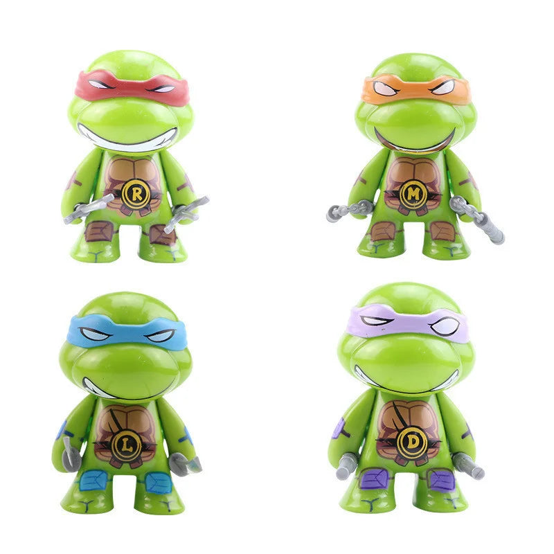 4-Piece Ninja Turtle TMNT Action Figures Set with Movable Joints for Kids and Birthday Gifts