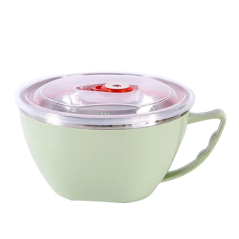 Stainless Steel Noodle Bowl with Handle - Food-Grade Mixing Bowl for Kitchen, Multiple Colors