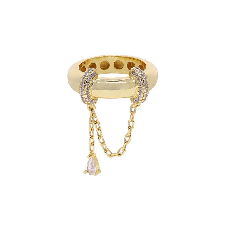 Stack Chain Ring Set - Micro Paved CZ Engagement & Fashion Jewelry