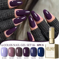 6-Pack 15ML Jelly Ice Peelable Gel Nail Polish Set - Colorful & Nude Shades
