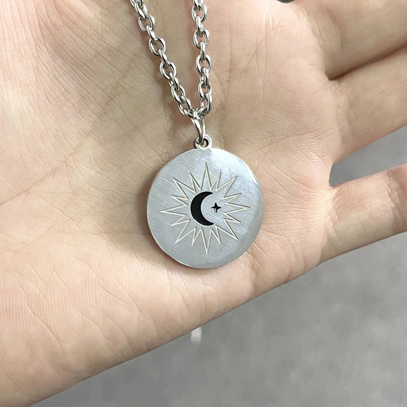 Titanium Steel Circular Chain Necklace for Cosplay & Lovers Jewelry - 55cm