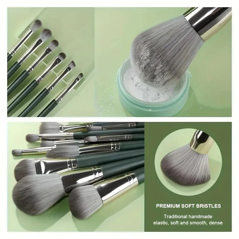 14-Piece Makeup Brush Set Face Eye Blush Professional Fluffy Brushes