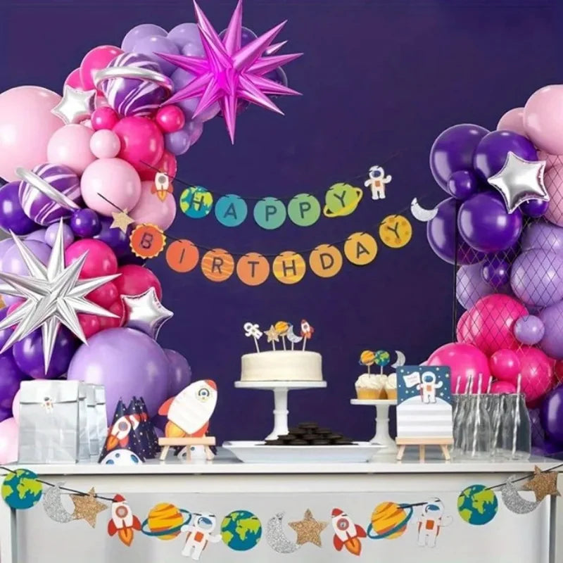 Hot Pink Purple Latex Balloons Garland Arch Kit - Indoor & Outdoor Party Decor