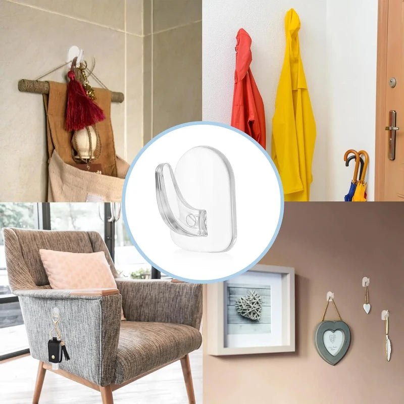 Non Marking Adhesive Mini Hook - Strong No Punching Wall Mount for Kitchen Bathroom Door Storage