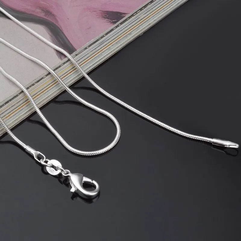 Sterling Silver Snake Chain Necklace for Women 1mm - Multiple Lengths