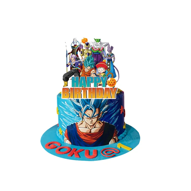 Dragon Ball Cake Topper Set for Themed Party - Goku Decoration