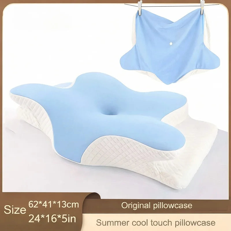 Memory Foam Pillowcase Cervical Pillow Cover Cooling Fabric Bed Bedding Protector