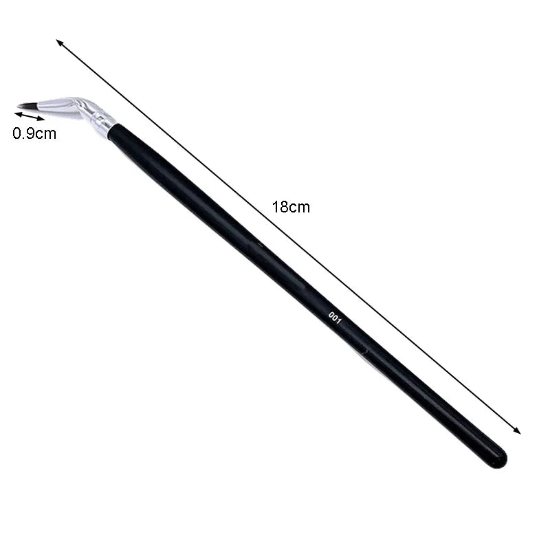 Angled Eyeliner Makeup Brush Precision Bent Ferrule for Gel Liquid Powder Eye Liner