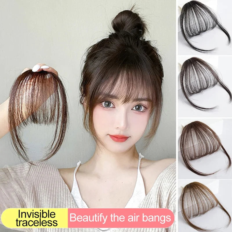 Clip-In Fake Bangs Hair Extension Synthetic Fringe for Face Face-Shaping Women