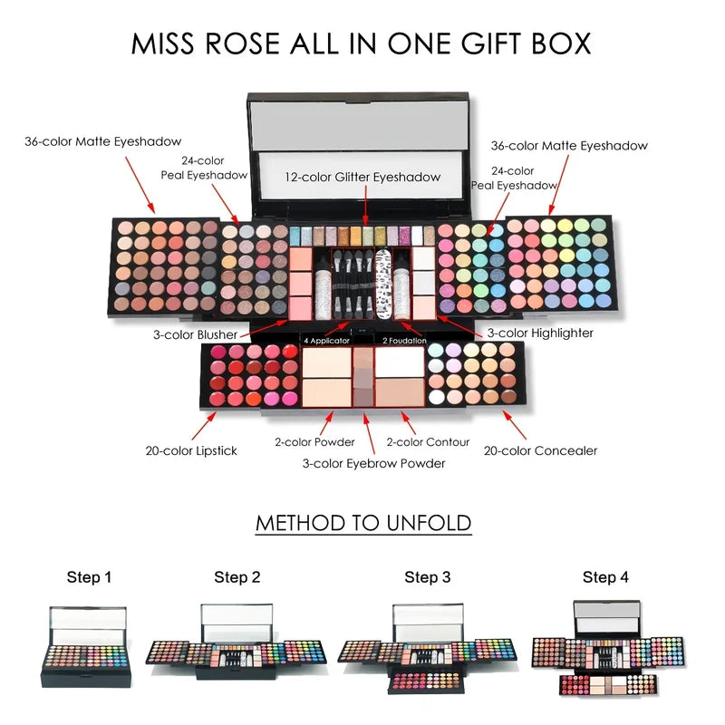 Complete Cosmetic Gift Set with Lipstick and Eyeshadow Palette - Long-lasting & Smudge-proof