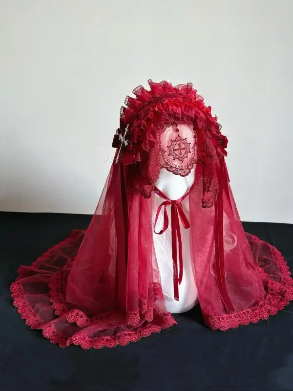 Gothic Dark Angel Nun's Veil Headpiece Halloween Lolita Hairband