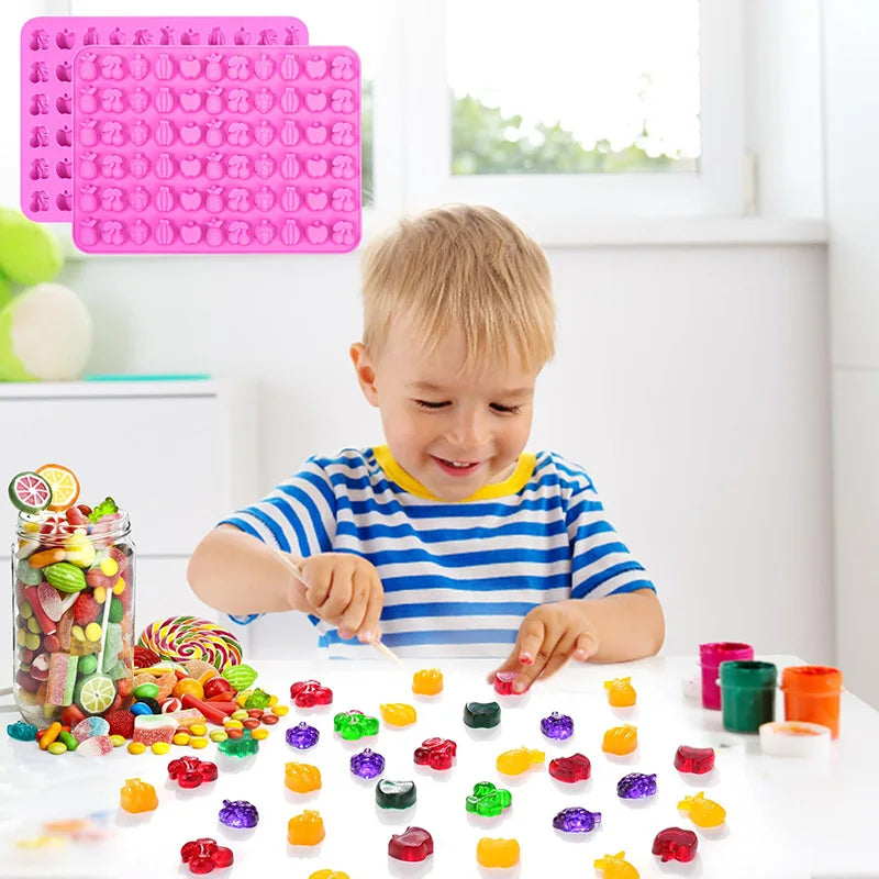 Silicone Fruit Snack Molds for Gummy Candy and Chocolate - BPA Free, Kids Safe