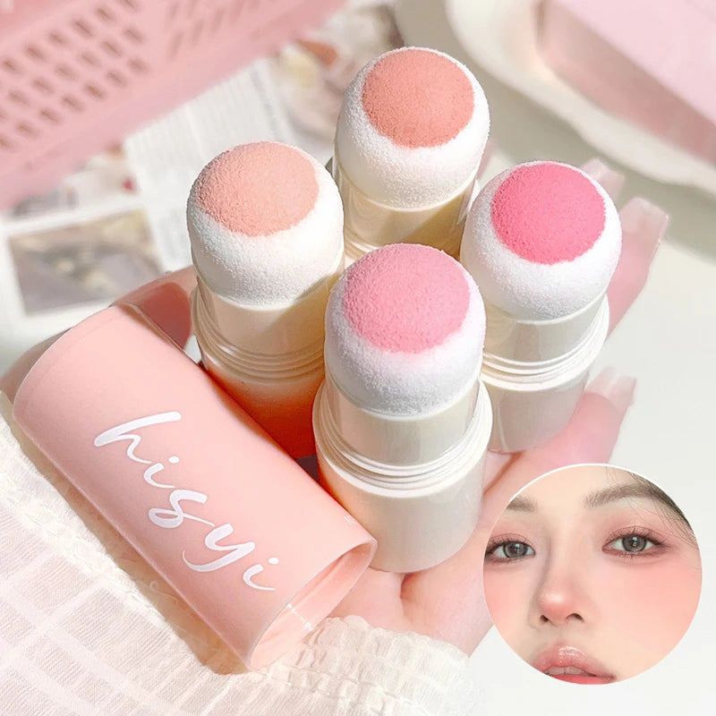 Korean Style Blush Stick - Brightening, Dual Lip & Cheek Makeup, Cloud Velvet Texture