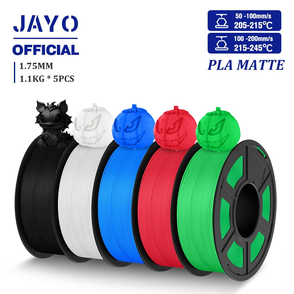 3D Printer Filament Set PLA PETG Silk Wood Marble 1.75mm 5 Rolls 1.1KG