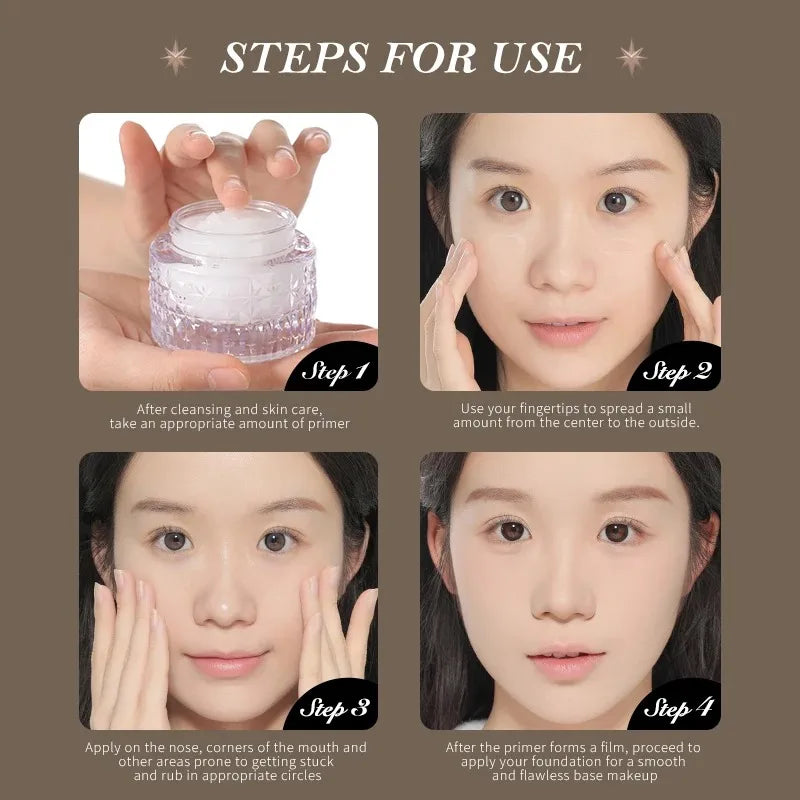 Face Primer Oil Control Long-Lasting Moisturizing Vegan Makeup Base 50g