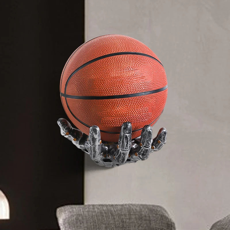 Robotic Arm Basketball Football Wall Mount Storage Rack Home Living Room Decor
