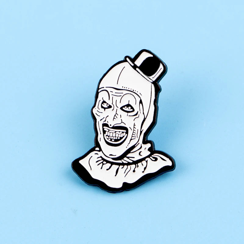 Art Clown Enamel Pin Horror Movie Brooch for Halloween Punk Fans Jewelry & Clothing Accessory